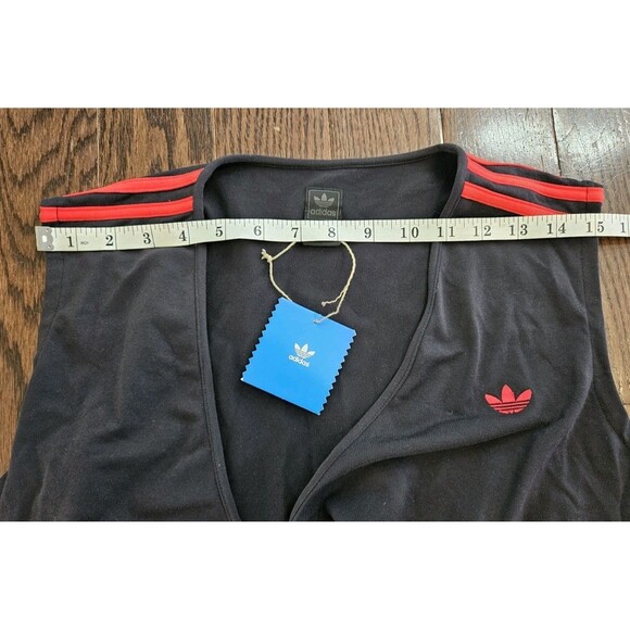 Adidas Wraparound 3 Stripes Midi Black Dress Red Trim Size Large NWT - Picture 4 of 10